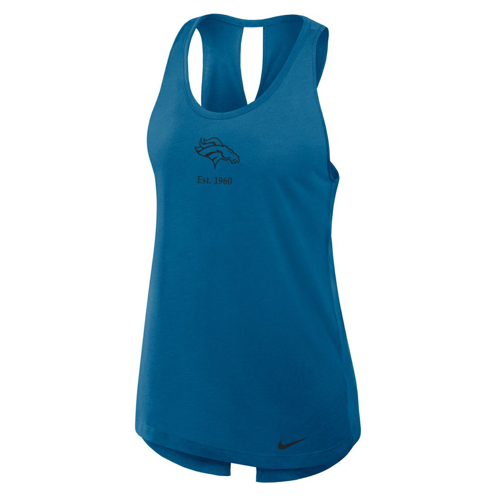 Denver Broncos Nike Women's Glory Open-Back Crisscross Dri-FIT Tank Top