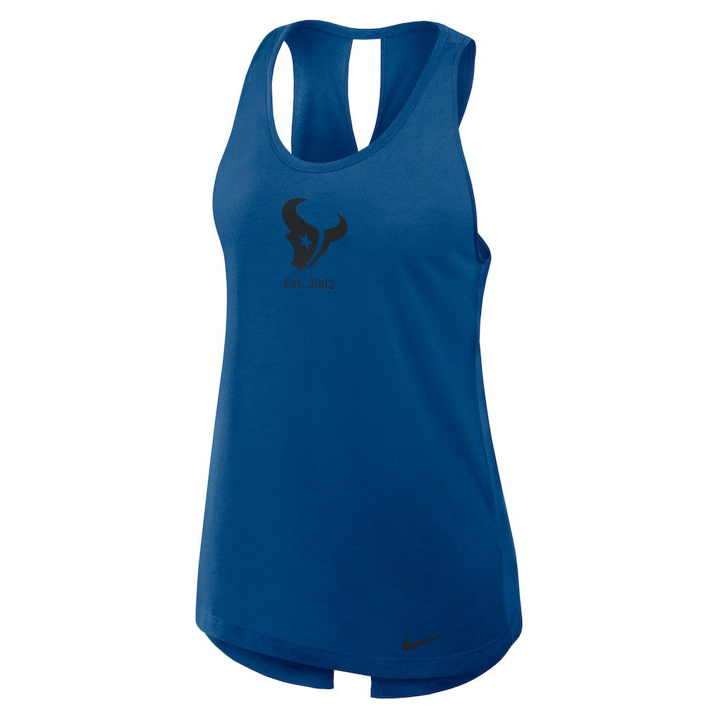 Houston Texans Nike Women's Glory Open-Back Crisscross Dri-FIT Tank Top