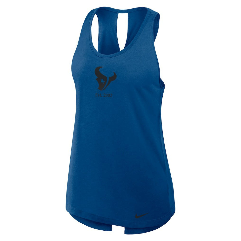 Houston Texans Nike Women's Glory Open-Back Crisscross Dri-FIT Tank Top