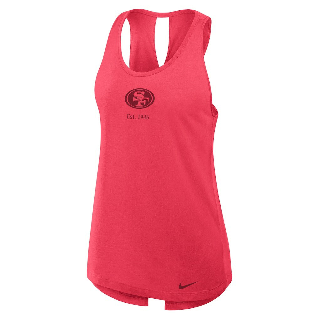 San Francisco 49ers Nike Women's Glory Open-Back Crisscross Dri-FIT Tank Top