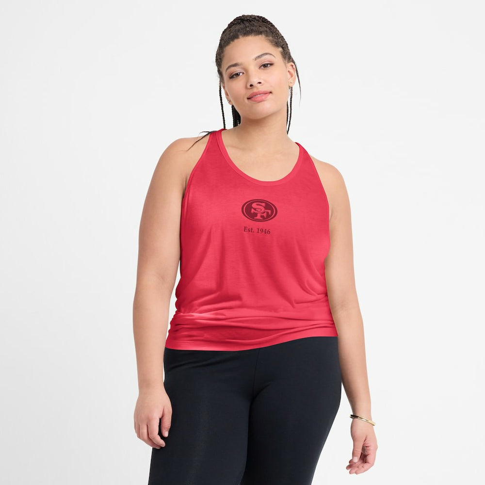 San Francisco 49ers Nike Women's Glory Open-Back Crisscross Dri-FIT Tank Top