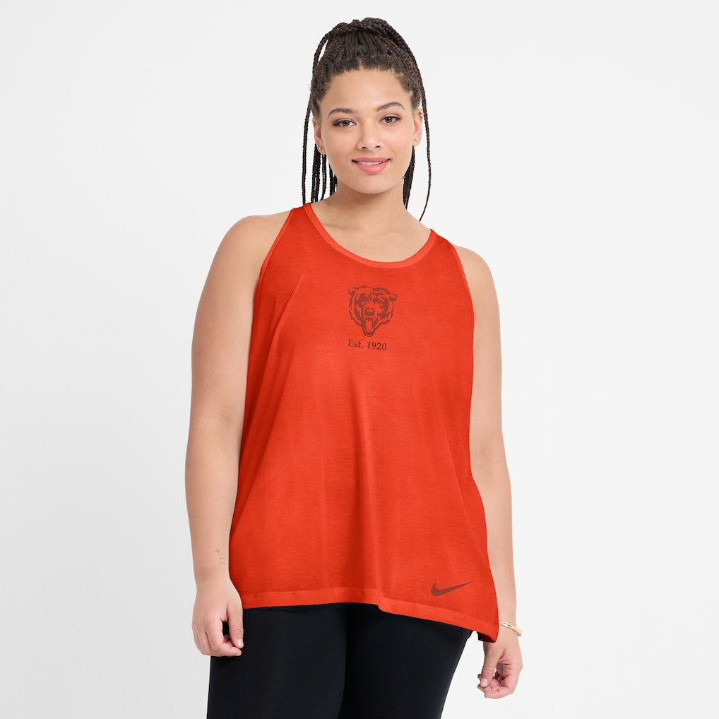 Chicago Bears Nike Women's Glory Open-Back Crisscross Dri-FIT Tank Top