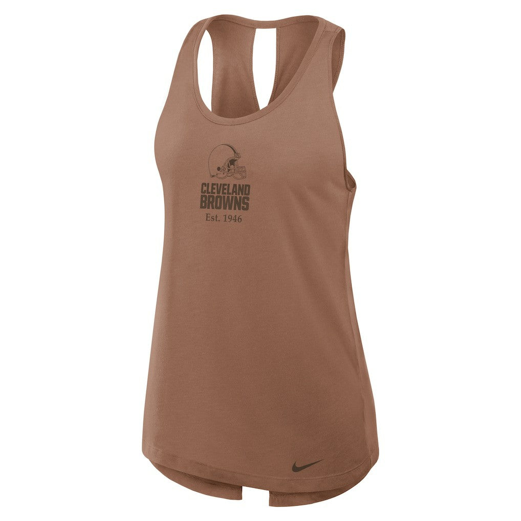 Cleveland Browns Nike Women's Glory Open-Back Crisscross Dri-FIT Tank Top