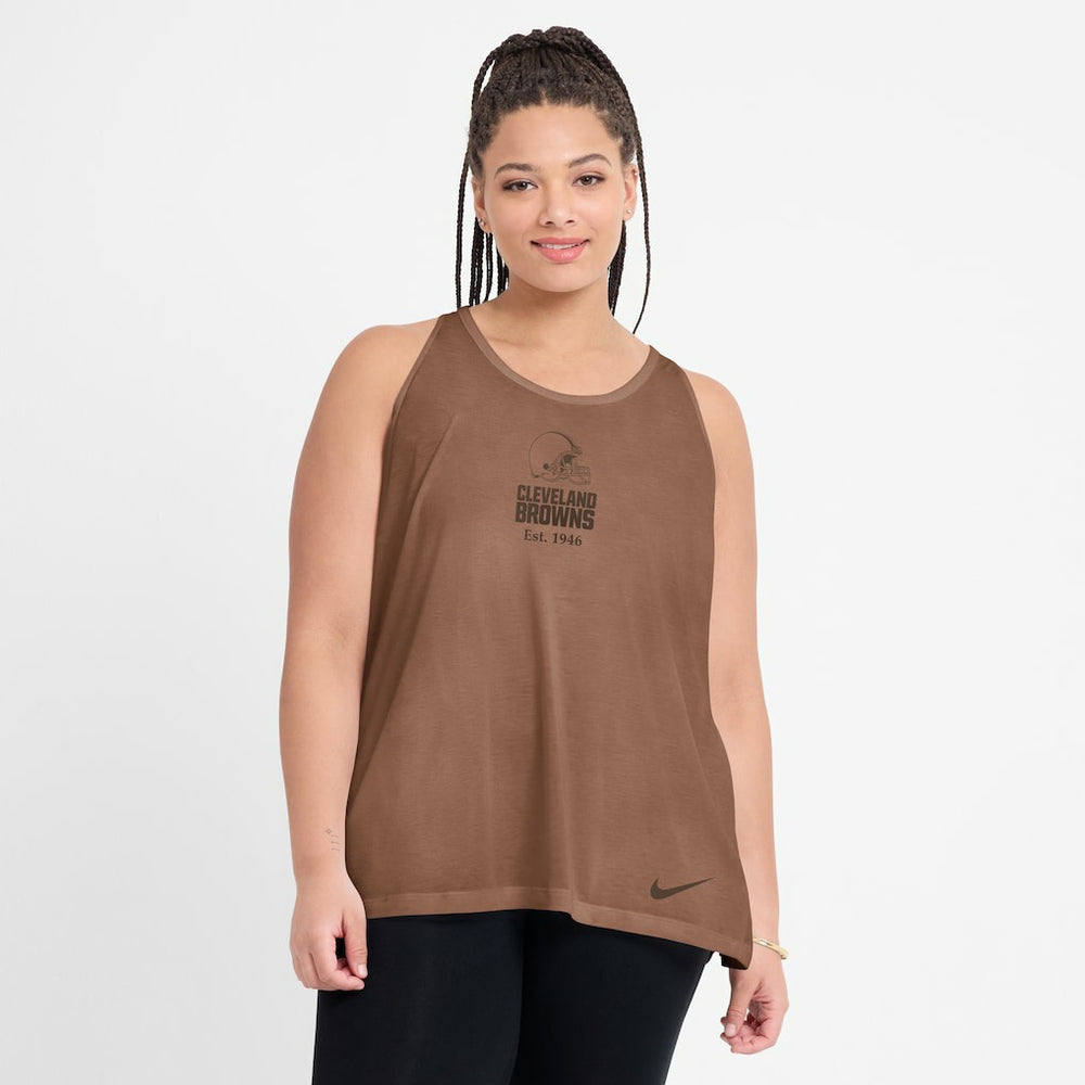Cleveland Browns Nike Women's Glory Open-Back Crisscross Dri-FIT Tank Top