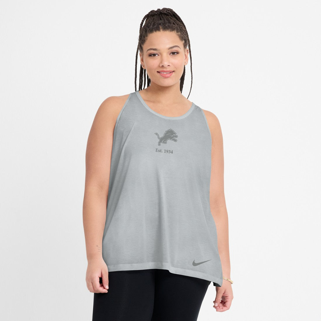 Detroit Lions Nike Women's Glory Open-Back Crisscross Dri-FIT Tank Top