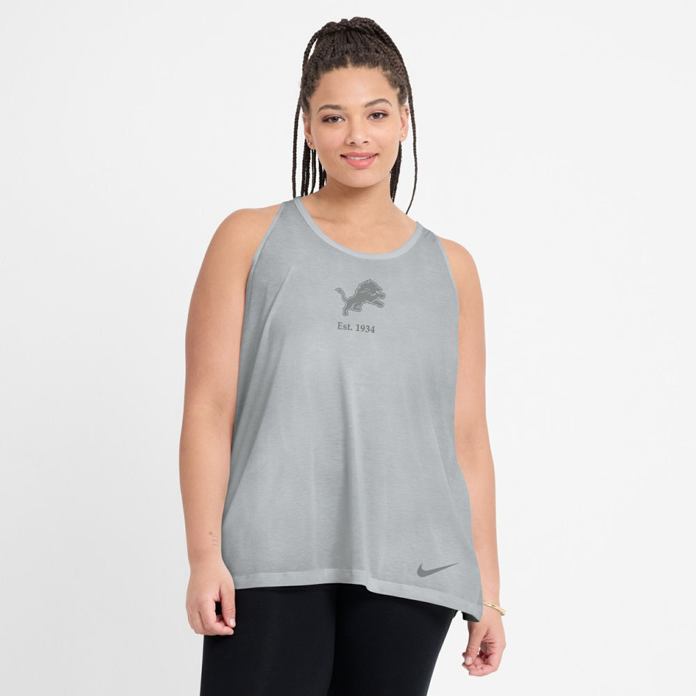Detroit Lions Nike Women's Glory Open-Back Crisscross Dri-FIT Tank Top
