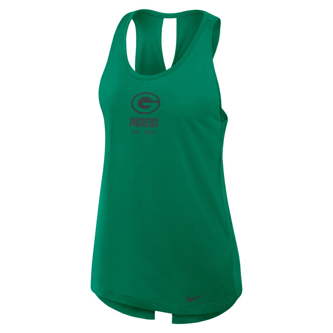 Green Bay Packers Nike Women's Glory Open-Back Crisscross Dri-FIT Tank Top