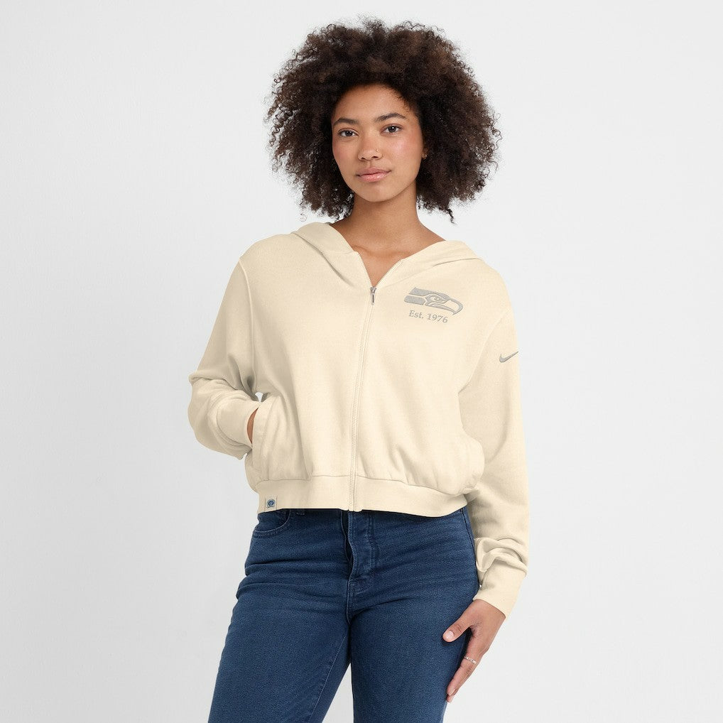 Seattle Seahawks Nike Women's Glory Cropped Full-Zip Hoodie