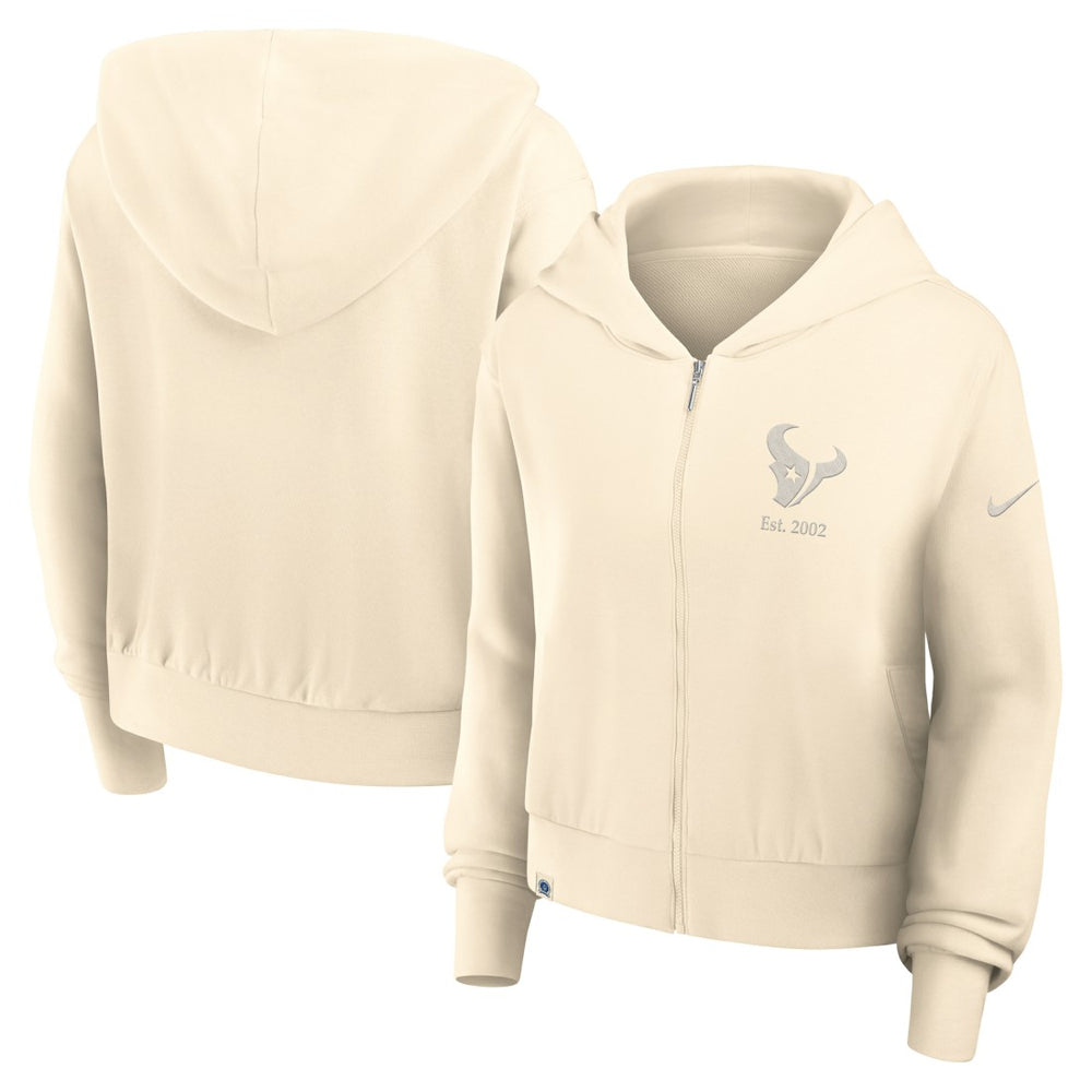 Houston Texans Nike Women's Glory Cropped Full-Zip Hoodie