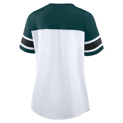 Philadelphia Eagles Fanatics Women's Athena Rhinestone Lace-Up V-Neck T-Shirt