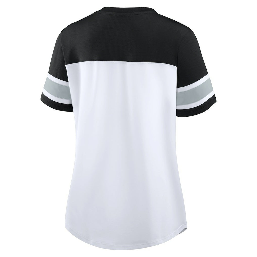 Las Vegas Raiders Fanatics Women's Athena Lace-Up V-Neck T-Shirt