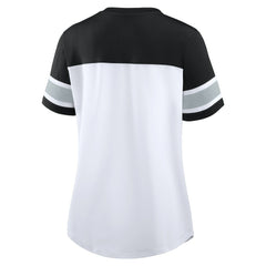 Las Vegas Raiders Fanatics Women's Athena Lace-Up V-Neck T-Shirt