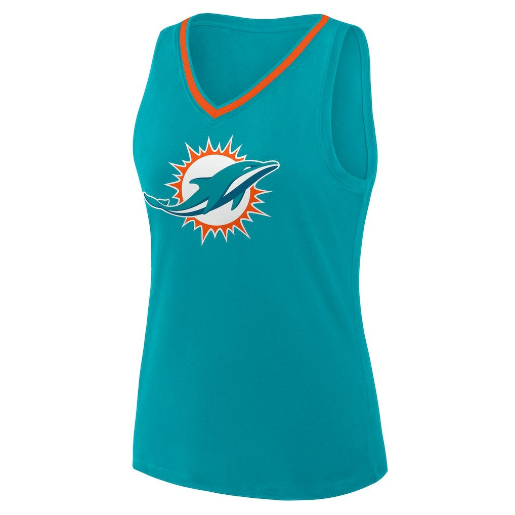 Miami Dolphins  Logo Athletic Women's Stellar Win V-Neck Tank Top