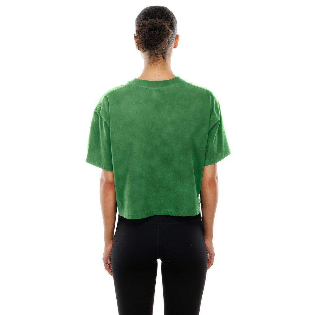 Philadelphia Eagles New Era Women's Cropped Boxy Sport Classics Mineral Wash T-Shirt