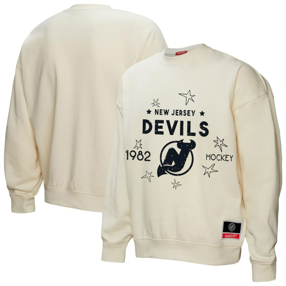 New Jersey Devils Mitchell & Ness Women's Logo 3.0 Pullover Sweatshirt Outlet