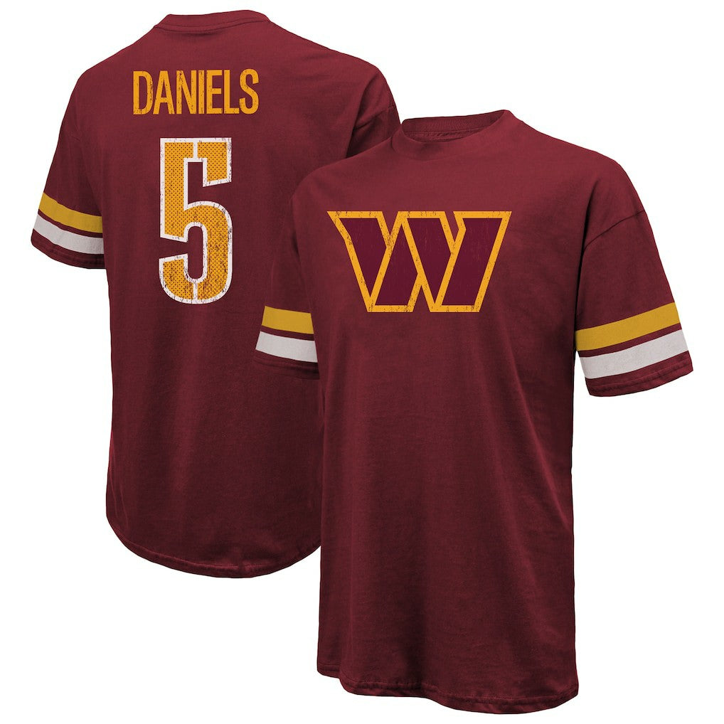 Washington Commanders  Jayden Daniels  Majestic Threads Name & Number Oversize Fit T-Shirt