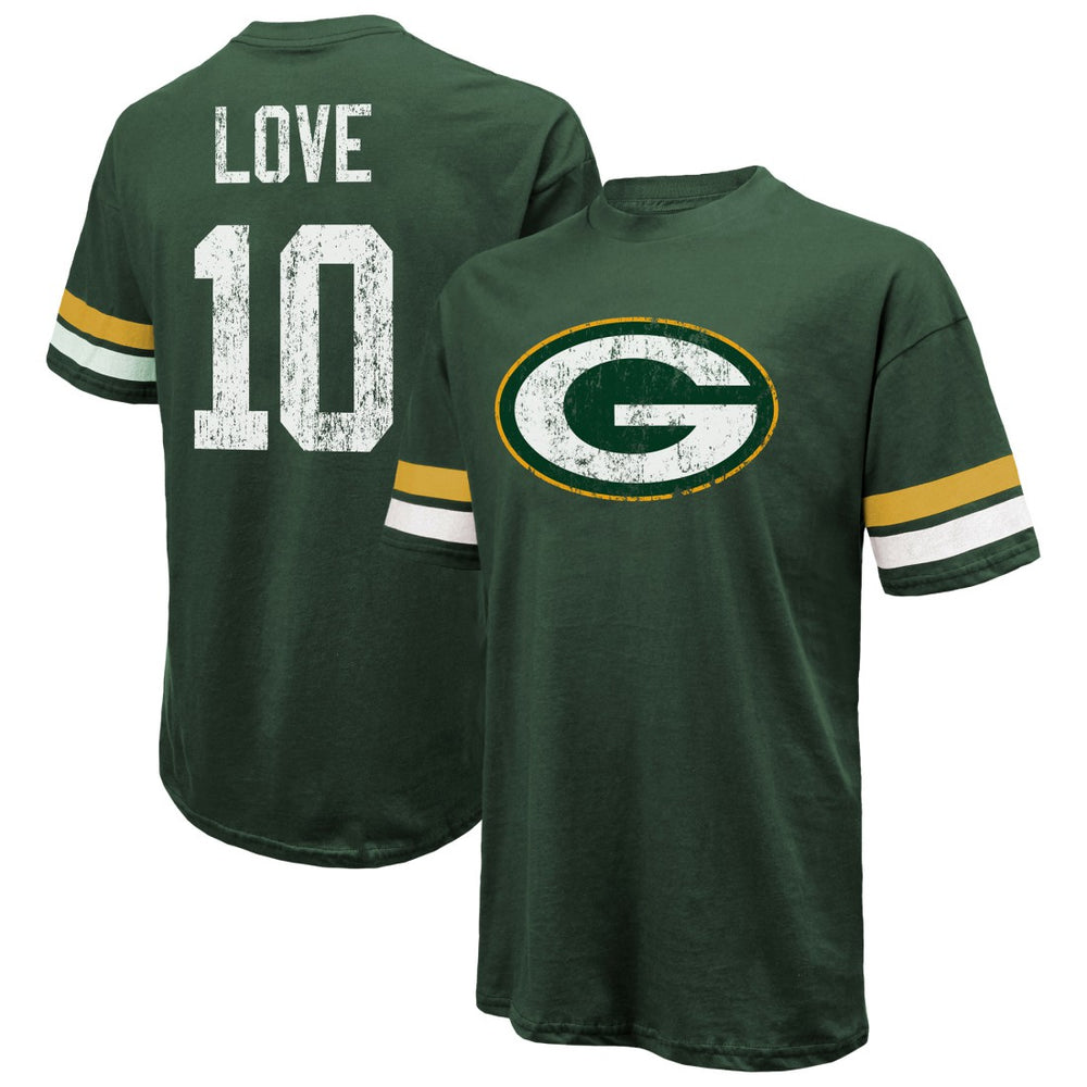 Green Bay Packers  Jordan Love  Majestic Threads Name & Number Oversize Fit T-Shirt