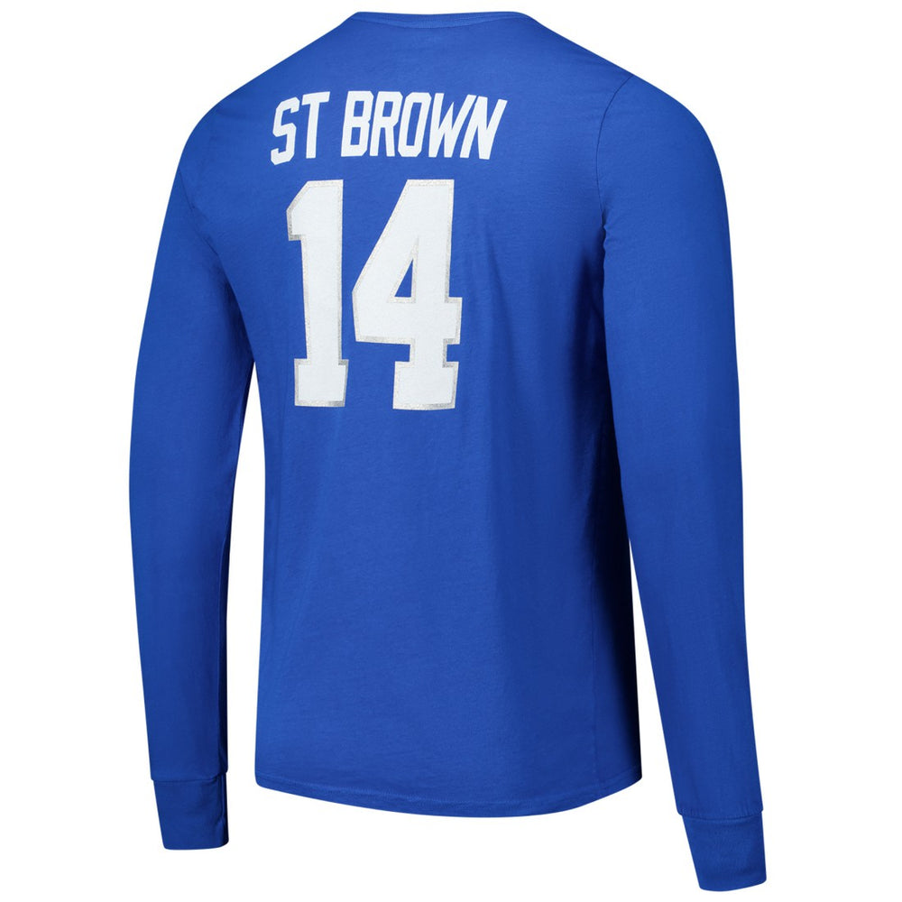 Detroit Lions  Amon-Ra St. Brown  Majestic Threads Name & Number Long Sleeve T-Shirt