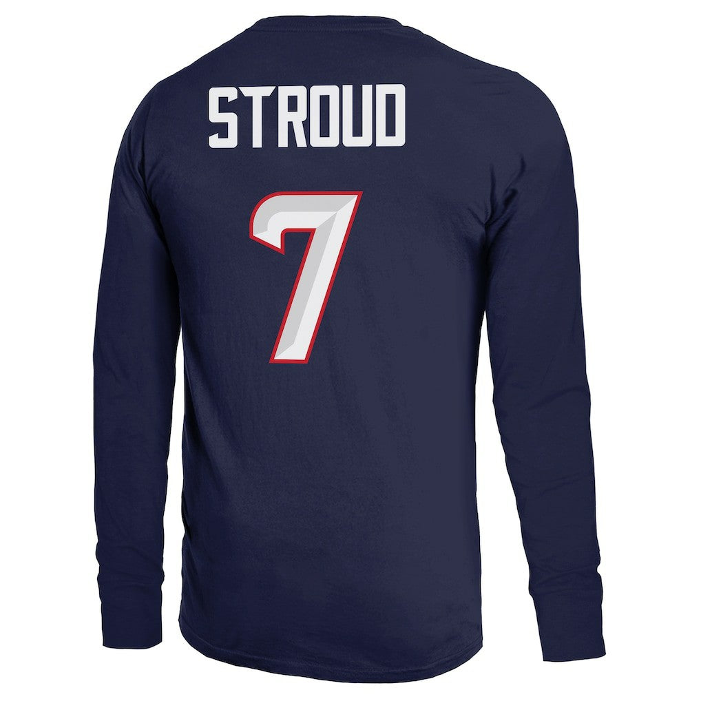 Houston Texans  C.J. Stroud  Majestic Threads Name & Number Non-Distressed Long Sleeve T-Shirt