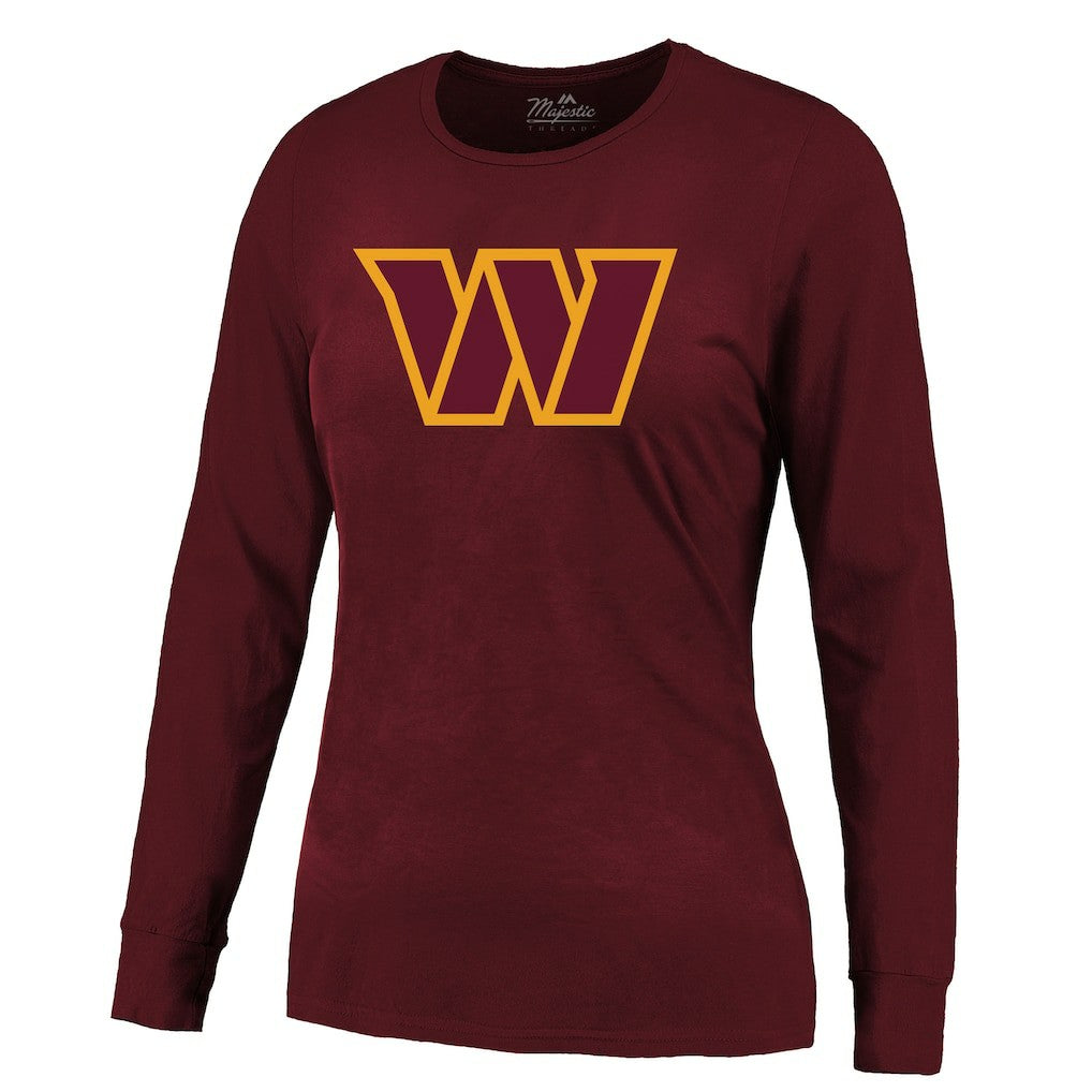 Washington Commanders  Jayden Daniels  Majestic Threads Women's Player Name & Number Long Sleeve T-Shirt