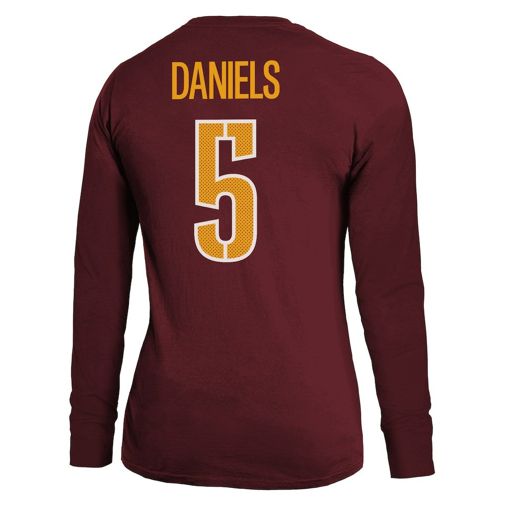 Washington Commanders  Jayden Daniels  Majestic Threads Women's Player Name & Number Long Sleeve T-Shirt