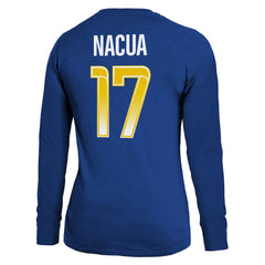 Los Angeles Rams  Puka Nacua  Majestic Threads Women's Player Name & Number Long Sleeve T-Shirt