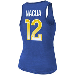 Los Angeles Rams  Puka Nacua  Majestic Threads Women's Name & Number Tri-Blend Scoop Neck Tank Top