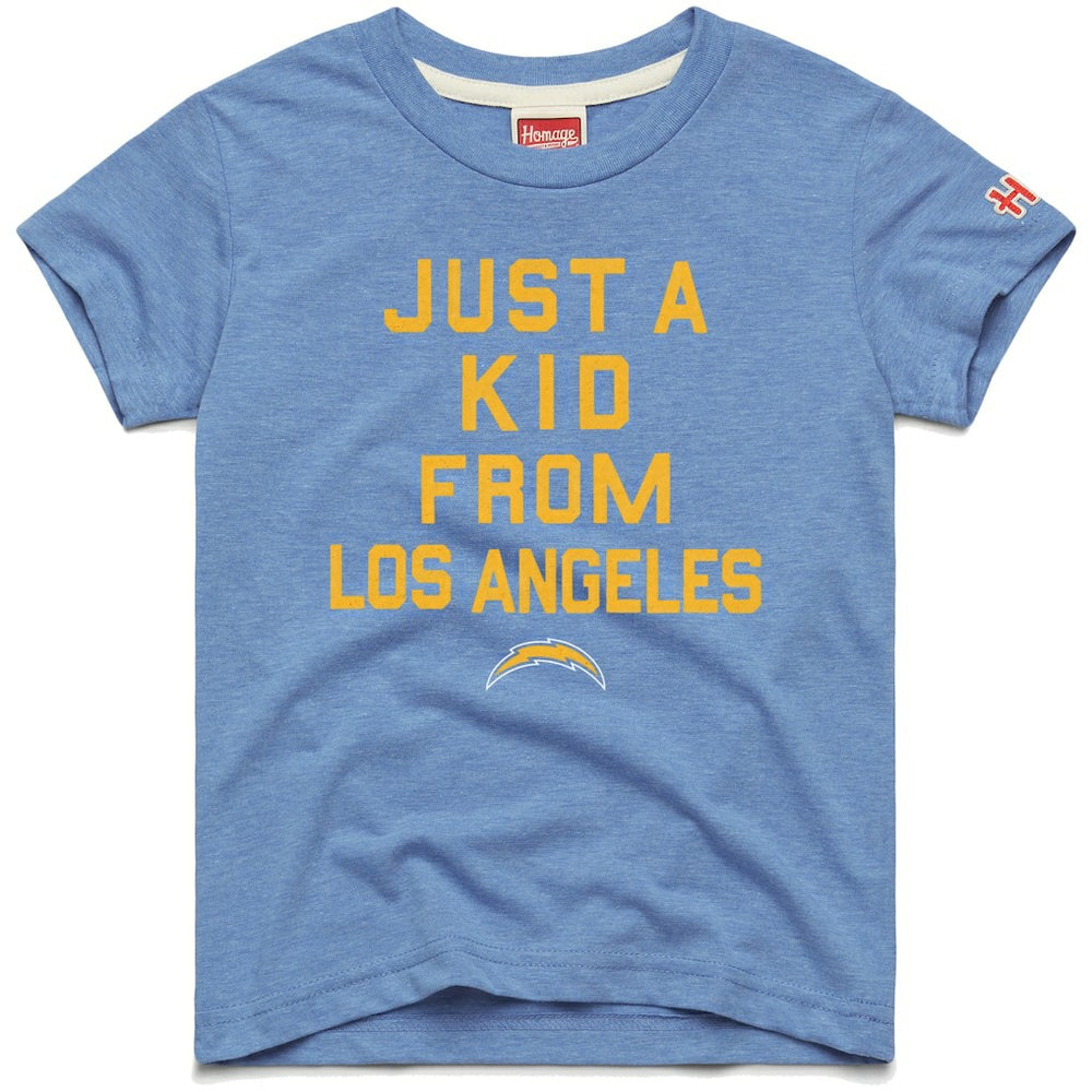 Los Angeles Chargers  Homage Youth Just a Kid Tri-Blend T-Shirt