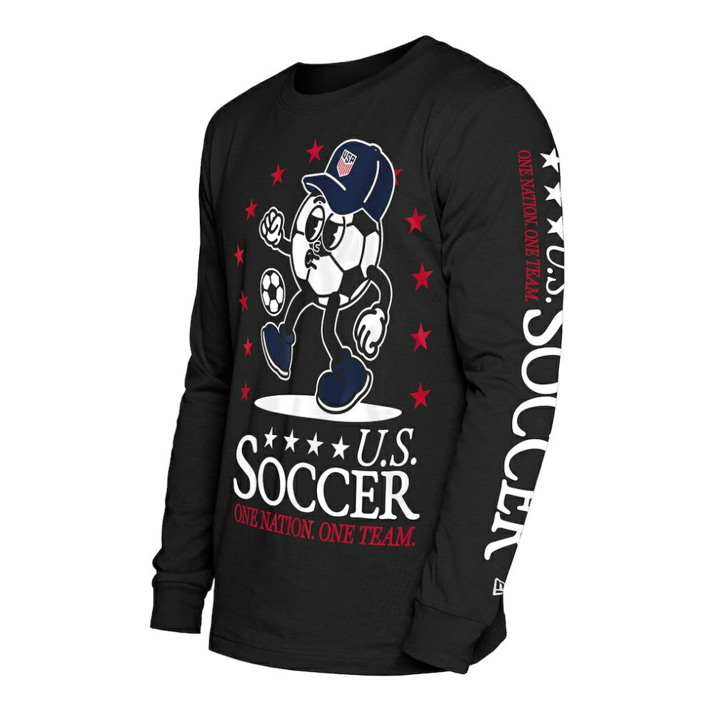 USMNT New Era Old School Sport Long Sleeve T-Shirt Black - New Era