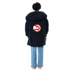 The Best Lounger in the World By Jill Martin Atlanta Hawks Unisex Black Oversized Open-Front Hoodie Sweater cheap Outlet