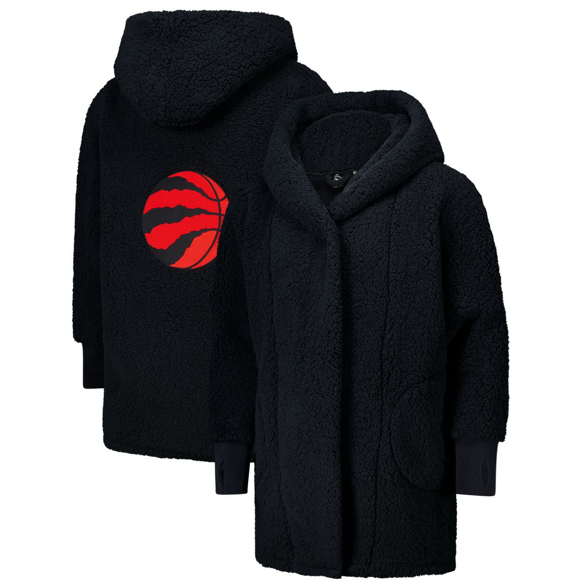 The Best Lounger in the World By Jill Martin Toronto Raptors Unisex Black Oversized Open-Front Hoodie Sweater sale Online
