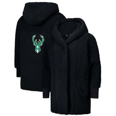 The Best Lounger in the World By Jill Martin Milwaukee Bucks Unisex Black Oversized Open-Front Hoodie Sweater cheap Online