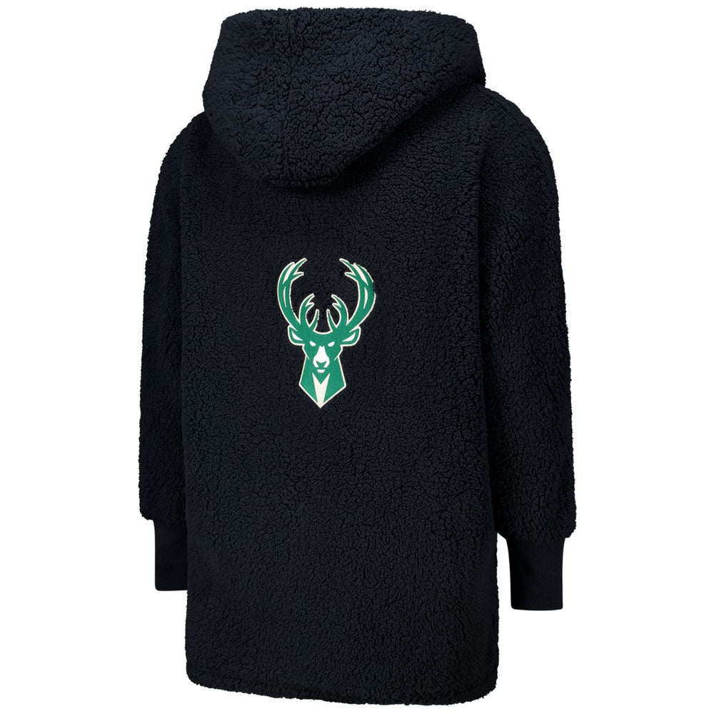 The Best Lounger in the World By Jill Martin Milwaukee Bucks Unisex Black Oversized Open-Front Hoodie Sweater cheap Online
