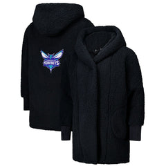 The Best Lounger in the World By Jill Martin Charlotte Hornets Unisex Black Oversized Open-Front Hoodie Sweater cheap Discount