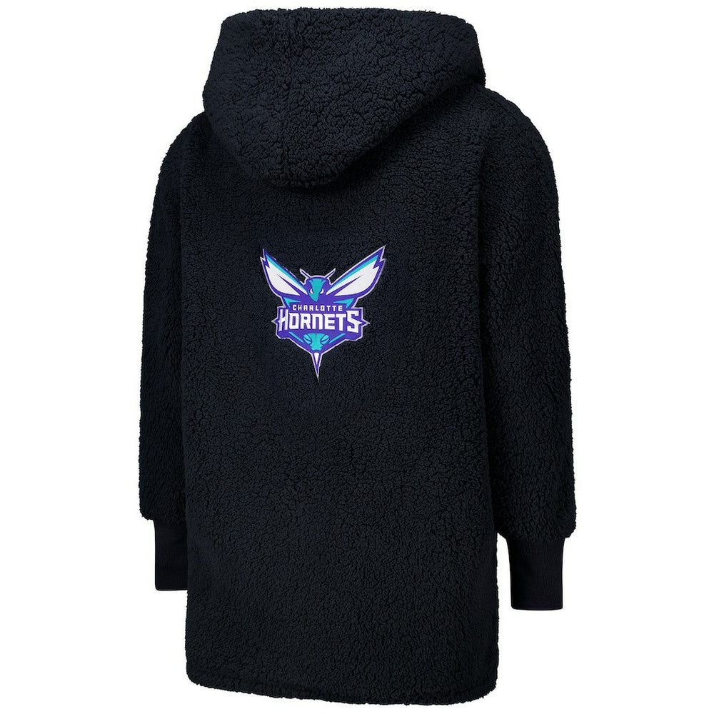 The Best Lounger in the World By Jill Martin Charlotte Hornets Unisex Black Oversized Open-Front Hoodie Sweater cheap Discount