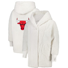 The Best Lounger in the World By Jill Martin Chicago Bulls Unisex Cream Oversized Open-Front Hoodie Sweater on sale New