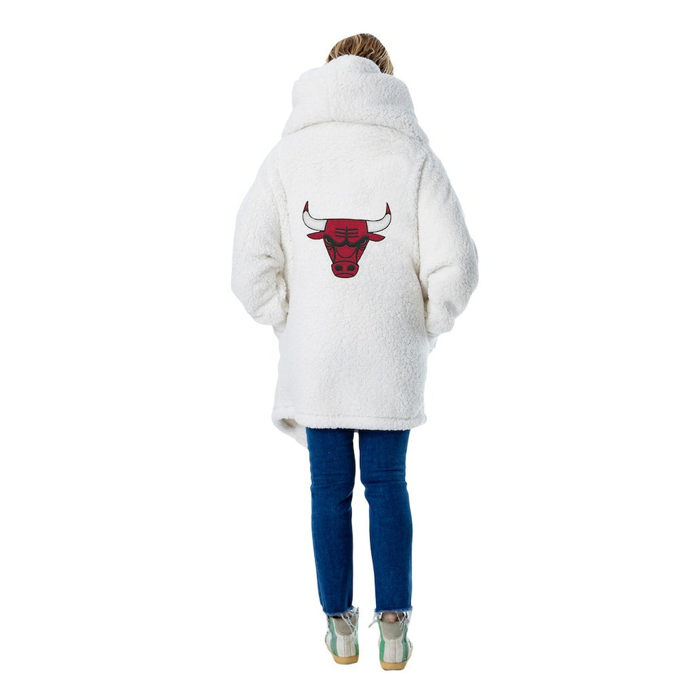 The Best Lounger in the World By Jill Martin Chicago Bulls Unisex Cream Oversized Open-Front Hoodie Sweater on sale New