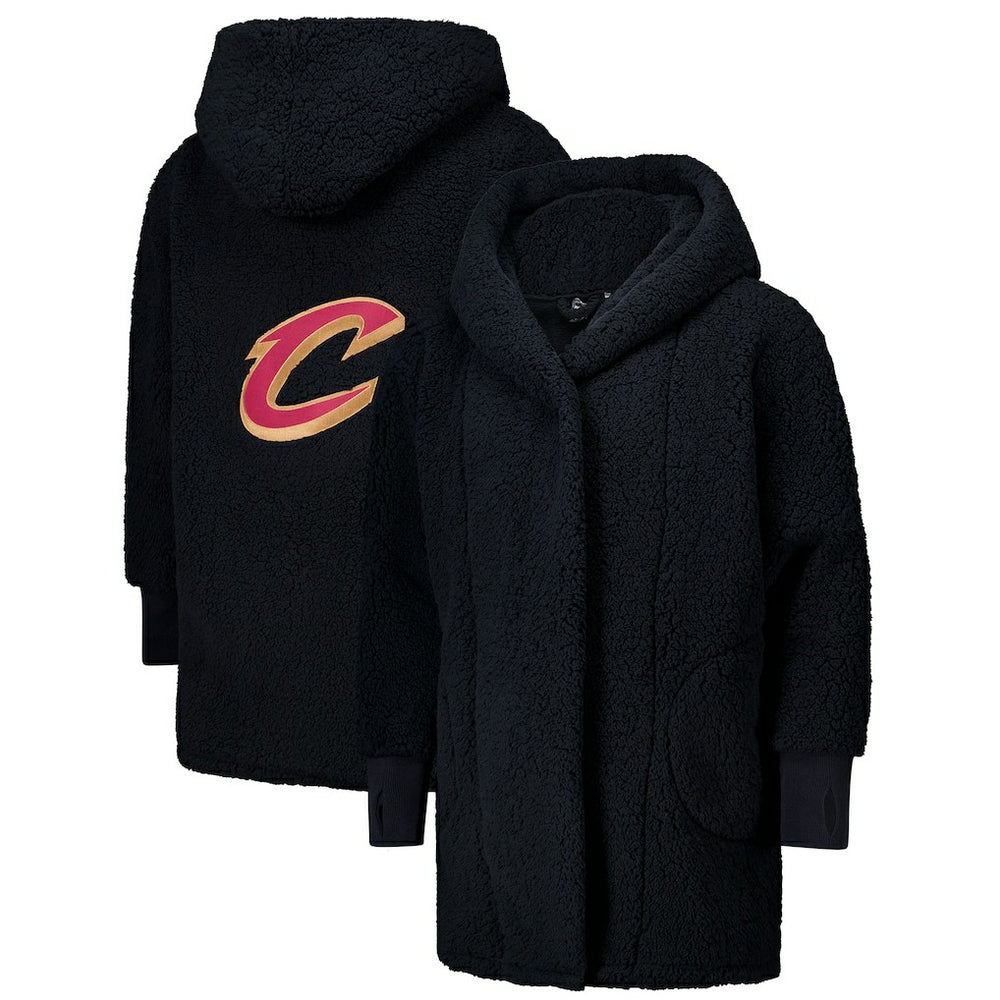 The Best Lounger in the World By Jill Martin Cleveland Cavaliers Unisex Black Oversized Open-Front Hoodie Sweater shop Outlet
