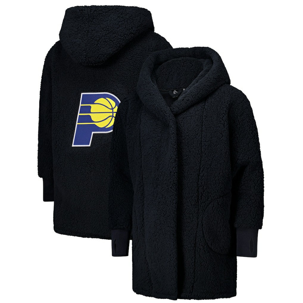 The Best Lounger in the World By Jill Martin Indiana Pacers Unisex Black Oversized Open-Front Hoodie Sweater discount Discount