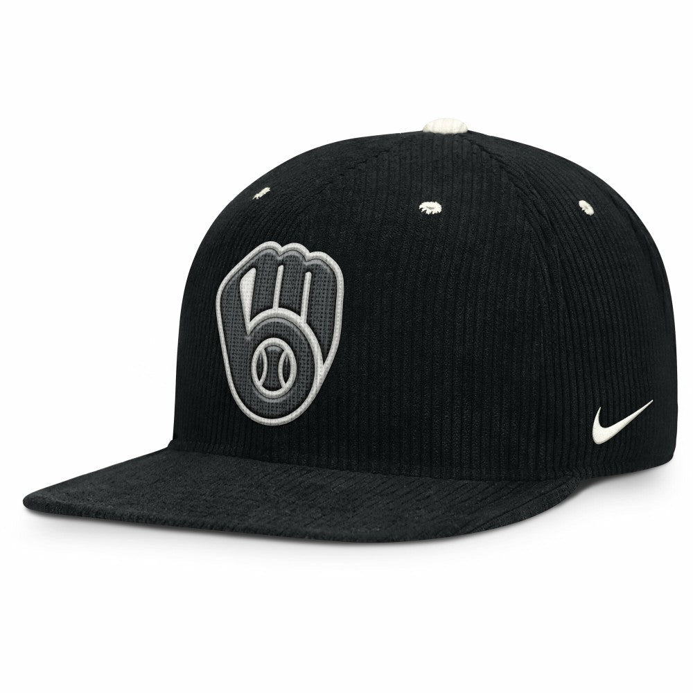 Milwaukee Brewers Nike Pro Corduroy Structured Snapback Hat | MLB Outlet