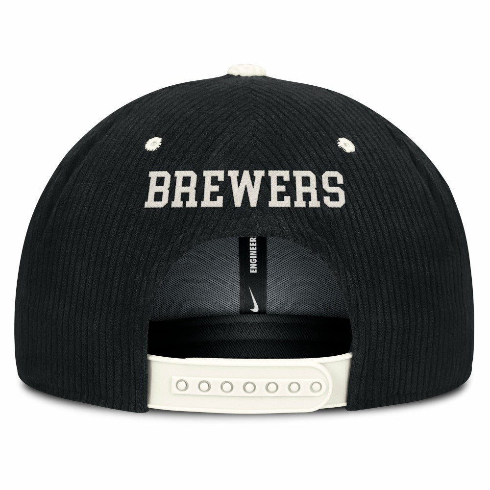 Milwaukee Brewers Nike Pro Corduroy Structured Snapback Hat | MLB Outlet