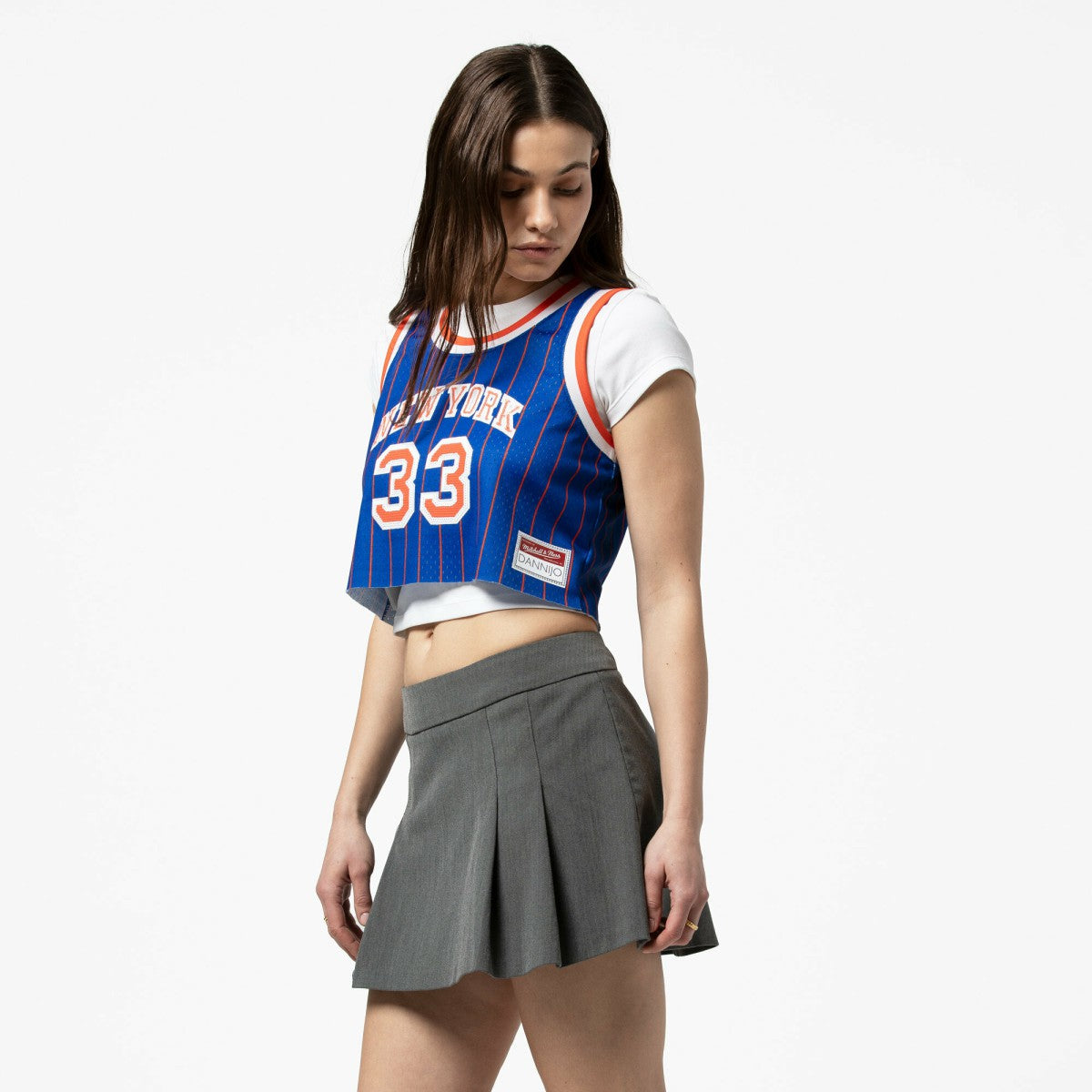 Patrick Ewing New York Knicks x DANNIJO Women's Fashion Cropped Basketball Jersey On Sale