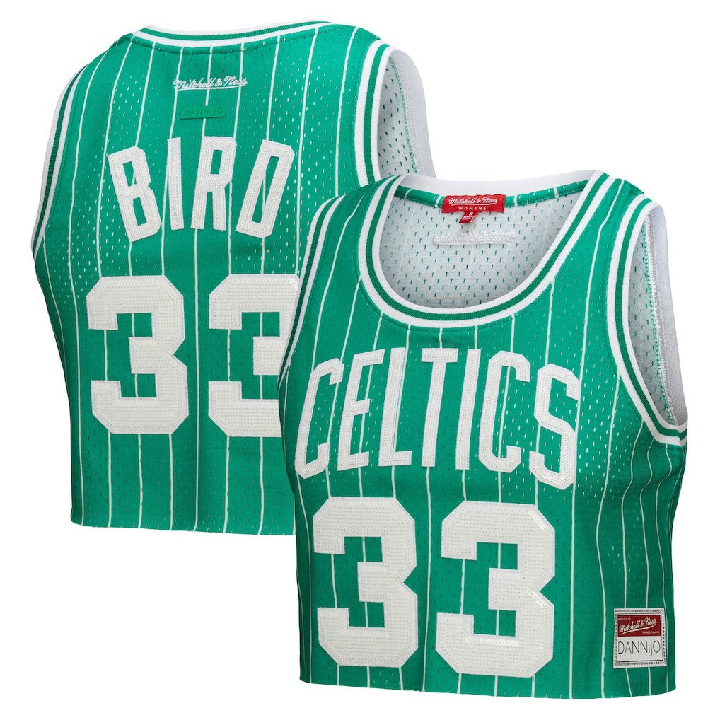 Larry Bird Boston Celtics x DANNIJO Women's Fashion Cropped Basketball Jersey Discount
