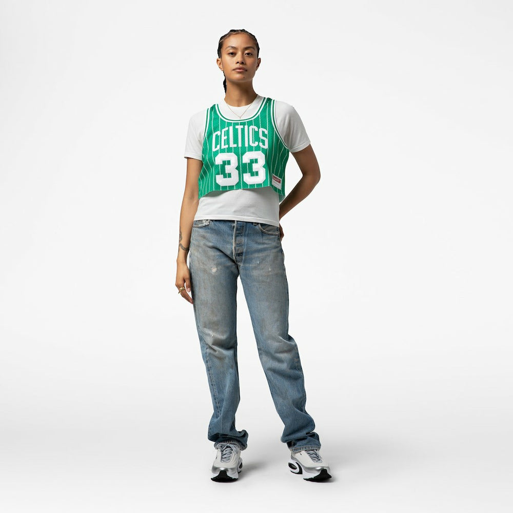 Larry Bird Boston Celtics x DANNIJO Women's Fashion Cropped Basketball Jersey Discount