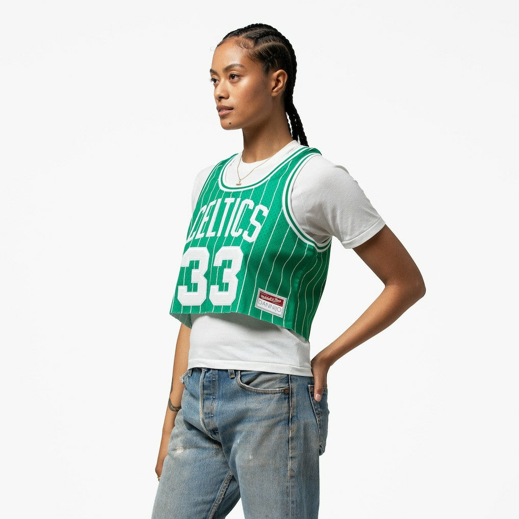 Larry Bird Boston Celtics x DANNIJO Women's Fashion Cropped Basketball Jersey Discount