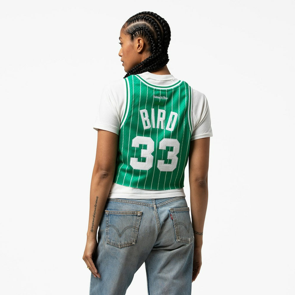Larry Bird Boston Celtics x DANNIJO Women's Fashion Cropped Basketball Jersey Discount