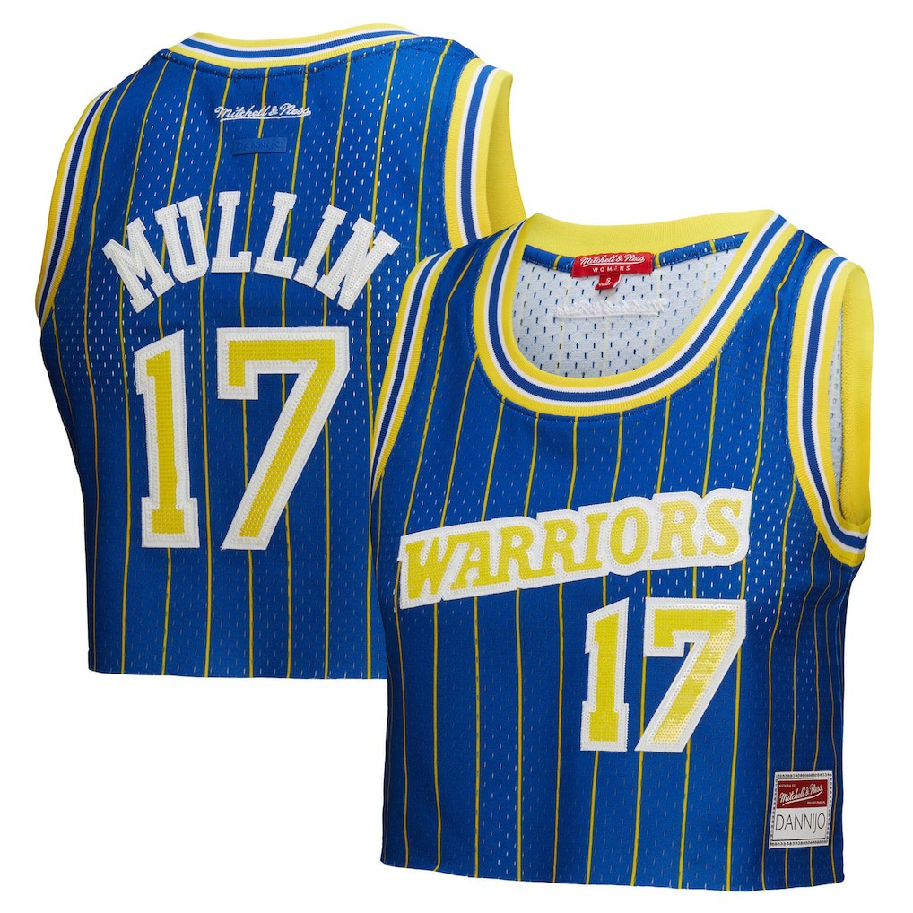 Chris Mullin Golden State Warriors x DANNIJO Women's Fashion Cropped Basketball Jersey sale On Sale
