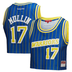 Chris Mullin Golden State Warriors x DANNIJO Women's Fashion Cropped Basketball Jersey sale On Sale