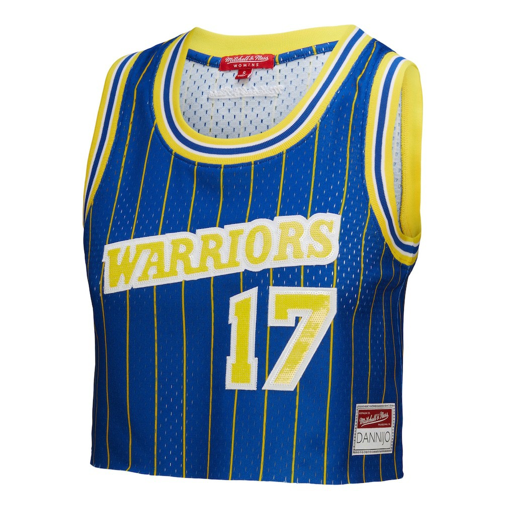 Chris Mullin Golden State Warriors x DANNIJO Women's Fashion Cropped Basketball Jersey sale On Sale