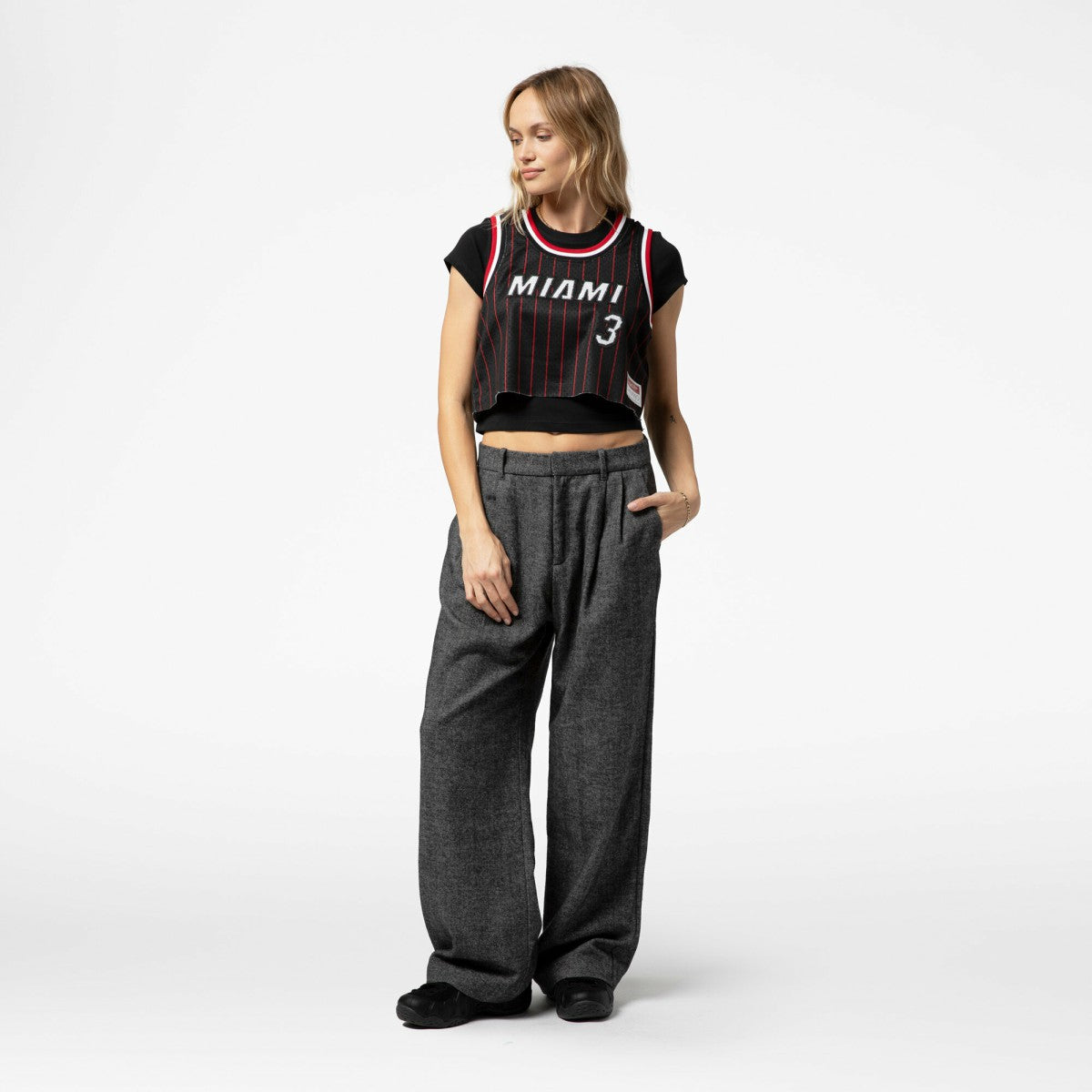 Dwyane Wade Miami Heat x DANNIJO Women's Fashion Cropped Basketball Jersey New